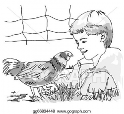 Stock Illustration - Boy and chicken. Clipart Illustrations ...