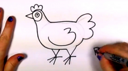 How to Draw a Chicken Step by Step - Draw a Cute Hen Easy CC ...