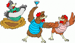 3 French hens clipart | 