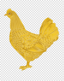 Chicken Rooster, A golden chicken transparent background PNG ...