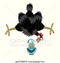 Vector Stock - A laying hen laid an egg with a little house ...