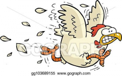 Vector Illustration - Cartoon running chicken. EPS Clipart ...