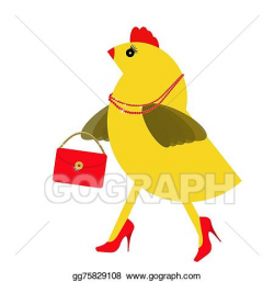 Stock Illustration - Spring chicken character with bling ...