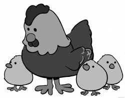 Hen with Chicks Animal free black white clipart images clipartblack ...