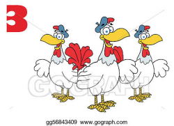 Vector Stock - Three french hen chickens. Stock Clip Art ...
