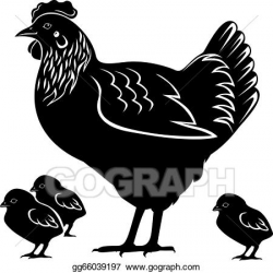 Vector Stock - Hen with chicks. Clipart Illustration ...