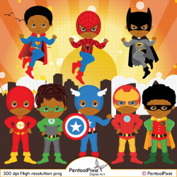 African American Superhero clipart, Super Hero clipart, Superhero boys,  Hero clipart