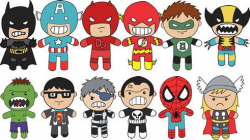 12 Mini Heroes Avengers cliparts CDR AI EPS by ...