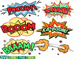 Comic Book Superheroes clipart Pop Art Text Props Speech Bubble Party hero  275s