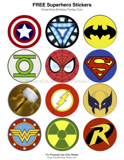 Superhero Logos Printable These Stickers clipart free image