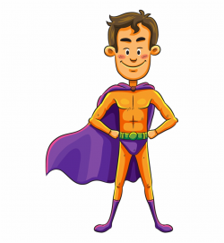 Purple Clipart Super Hero - Superhero, Transparent Png ...
