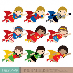 Flying Superhero Clipart, Superheroes Kids Clipart ...
