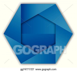 EPS Illustration - Abstract blue hexagon shape logo. Vector ...