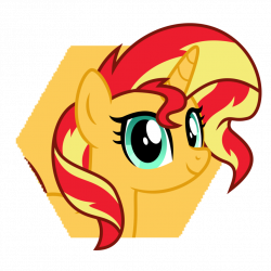 Hexagon Icon Pop-out (Sunset Shimmer) by GGalleonAlliance on DeviantArt