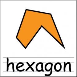 Clip Art: Irregular Polygons: Hexagon Color Labeled I ...