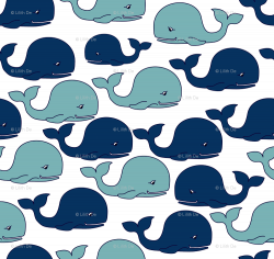 Whale-Pattern-1 wallpaper - lilithdeanu - Spoonflower