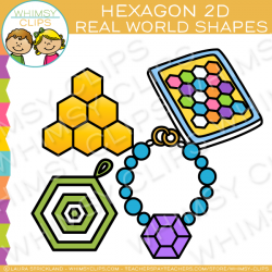Hexagon 2D Shapes Real Life Objects Clip Art