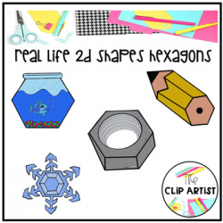 Hexagon Real Life Objects 2D Shapes Clip Art