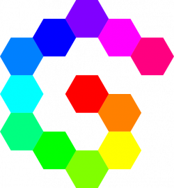12 Hexagon Spiral Rainbow Clip Art at Clker.com - vector clip art ...