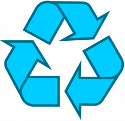 Light blue universal recycling symbol / logo / sign - http://www ...