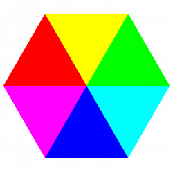 Clipart - hexagon 6 color