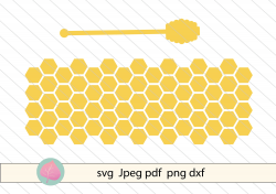 Honeycomb svg, honey dipper svg, hexagon pattern svg vector clipart, bee  comb svg. Instant download commercial licence
