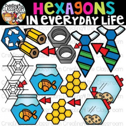 Hexagons in Everyday Life Clipart {Hexagons in real life Clipart}
