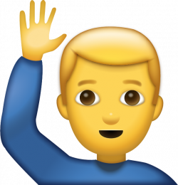 Download Man Saying Hi Iphone Emoji Icon in JPG and AI | Emoji Island