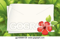 Vector Clipart - Border template with hibiscus flower ...