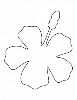 Hibiscus pattern. Use the printable outline for crafts, creating ...