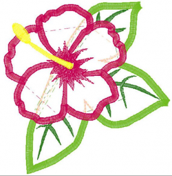 Hawaiian Flower Applique Embroidery Design - Hibiscus ...