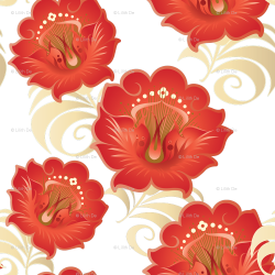 Red-Orange-flowers-BKGRD-Tile fabric - lilithdeanu - Spoonflower
