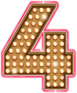 Number Four Neon Lights Transparent PNG Clip Art Image | Gallery ...
