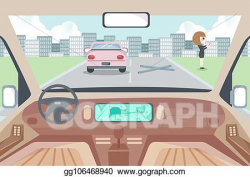 Vector Illustration - Autonomous smart car interior. EPS ...