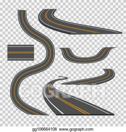 Vector Art - Winding curved road direction or highway with ...