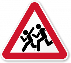 Watch for Children Crossing Pedestrian Sign Symbol, SKU: K-0877