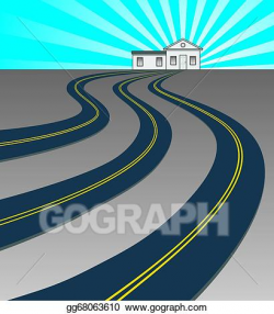 Vector Stock - All roads lead to home. Clipart Illustration ...