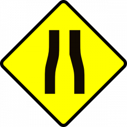 Caution Road Narrows Clip Art at Clker.com - vector clip art online ...