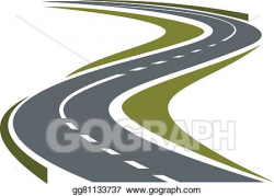 Vector Illustration - Winding paved road or highway icon ...