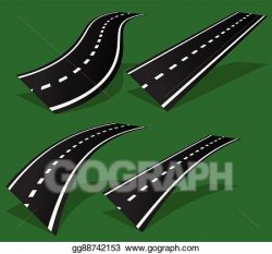 Clip Art Vector - Empty road, roadway with perspective and ...