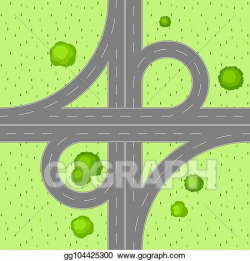 EPS Illustration - Top view of road junction. Vector Clipart ...