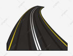 An Asphalt Road Illustration, Road, Highway, Yellow Line PNG ...