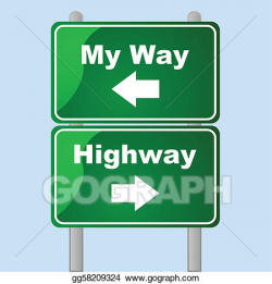 Vector Illustration - My way or the highway. EPS Clipart ...