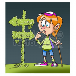 trina the cartoon girl character hiking and lost clipart. Royalty-free  clipart # 397873