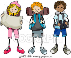 Stock Illustration - Hiking kids. Clipart gg54021649 - GoGraph