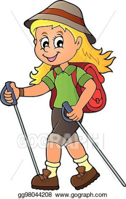Vector Illustration - Woman hiker theme image. Stock Clip ...