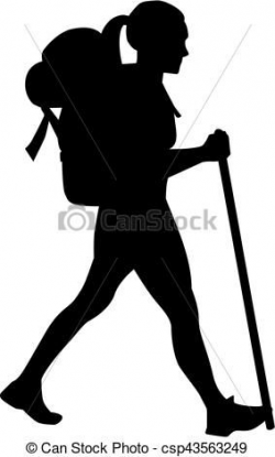 Female hiker Vector - stock illustration, royalty free ...