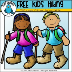 FREE Kids Hiking Clip Art - Chirp Graphics by Chirp Graphics | TpT