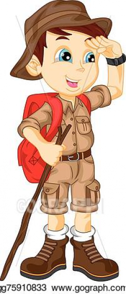 Vector Art - Cute hiker boy. EPS clipart gg75910833 - GoGraph