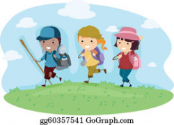 Kids Hiking Clip Art - Royalty Free - GoGraph